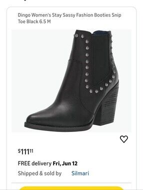 Dingo Black Studded Chelsea Ankle Boots